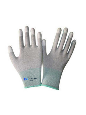 Anti-Static PU Finger Tip Coated ESD Safety Gloves with logo printed